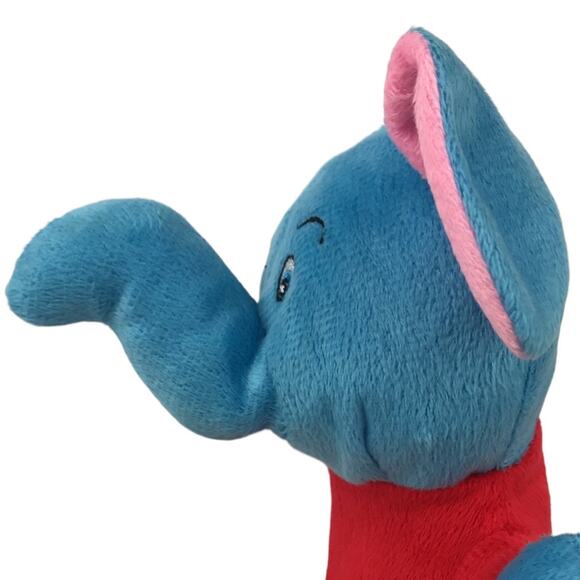 Kellytoy 8'' Blue Elephant Plush Red Shirt Pink Ears Stuffed Animal Toy Lovey - Picture 5 of 11